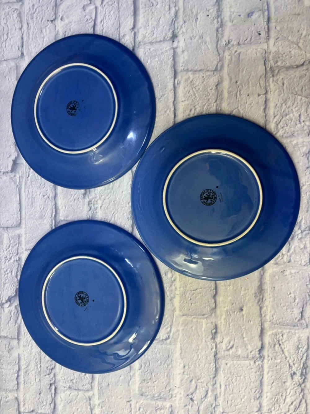 Bordallo Pinheiro Papillon 3 Blue Dinner Plates Butterfly & Wheat,  Portugal